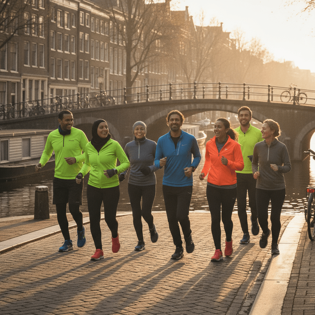 Groepsrun door Amsterdam